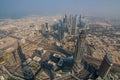 Beautiful architectural background. Panoramic view of Dubai`s business bay