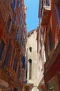 Vintage ambiance historic buildings narrow Venetian street Italy Royalty Free Stock Photo