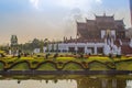 Beautiful architectural of Ho Kham Luang, the royal pavilion in lanna style building at the royal flora international horticulture