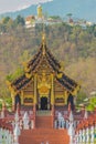 Beautiful architectural of Ho Kham Luang, the royal pavilion in lanna style building at the royal flora international horticulture