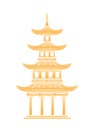 Beautiful architectural structure, Chinese landmark. Multi-tiered tower, Buddhist temple.