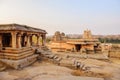 Beautiful architecture of ancient ruins of temple in Hampi Royalty Free Stock Photo