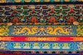 Beautiful architecture and art of wall painting with dragon pattern building in Chinese temple Royalty Free Stock Photo