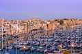 Beautiful architecture and boats in harbour,Three Cities,Malta