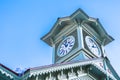 Beautiful architecture building with clock tower in Sapporo City Hokkaido Royalty Free Stock Photo