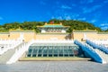 Beautiful architecture building exterior of landmark of taipei national palace museum in taiwan