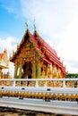Beautiful Wat Thai golden temple, Photharam Ratchaburi Thailand