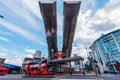 Beautiful architecture design of Vauxhall bus stop station on sunny day in west part of the city