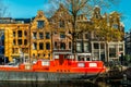 Beautiful Architecture Of Dutch Houses and Houseboats On Amsterdam Canal