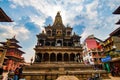 Beautiful architecture in the historical Patan Durbar Square. Krishna Mandir, Lalitpur, Nepal.