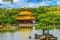 Beautiful architecture at Kinkaku-ji (Temple of the Golden Pavilion), officially named Rokuon-ji (Deer Garden Temple), a Zen Royalty Free Stock Photo