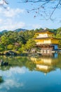 Beautiful Architecture at Kinkakuji Temple (The Golden Pavilion) in Kyoto. Royalty Free Stock Photo