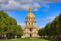Beautiful architecture of the Les Invalides building with a golden dome in Paris, France Royalty Free Stock Photo