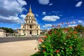 Beautiful architecture of the Les Invalides building with a golden dome in Paris, France Royalty Free Stock Photo