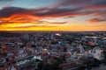 Beautiful architecture of the Main Town of Gdansk at sunset. Poland Royalty Free Stock Photo