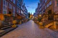 Beautiful architecture of Mariacka street in Gdansk