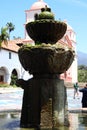 Santa Barbara Mission Fountain Covered in Moss