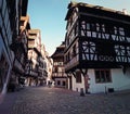 Beautiful architecture narrow streets Petit France Strasbourg old town Royalty Free Stock Photo