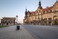 Beautiful architecture of the old town in Dresden at dusk, Saxony. Germany Royalty Free Stock Photo