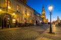 Beautiful architecture of the old town in Dresden at dusk, Saxony. Germany Royalty Free Stock Photo