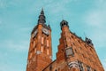 Beautiful architecture of the old town in Gdansk with city hall at Gdansk, Poland Royalty Free Stock Photo