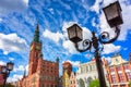 Beautiful architecture of the old town in Gdansk with city hall, Poland Royalty Free Stock Photo