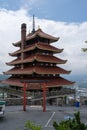 The beautiful architecture of the pagoda overlooking the city of Reading, Pennsylvania