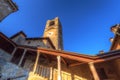 Beautiful architecture of the Piazza Vecchia in Bergamo at sunrise, Italy