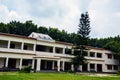 Beautiful architecture of saint ritas high school in Pabna, Bangladesh with row of trees