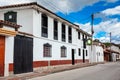 Beautiful architecture of the streets of the colonial small town of Iza located in the Boyaca department in Colombia