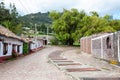 Beautiful architecture of the streets of the colonial small town of Iza located in the Boyaca department in Colombia