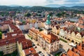 Beautiful architecture of the Town Hall Square in Jelenia Gora at summer, Poland