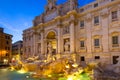 Beautiful architecture of the Trevi Fountain in Rome at dusk, Italy Royalty Free Stock Photo