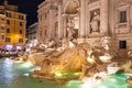 Beautiful architecture of the Trevi Fountain in Rome at night, Italy Royalty Free Stock Photo