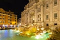 Beautiful architecture of the Trevi Fountain in Rome at night, Italy Royalty Free Stock Photo