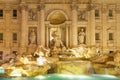 Beautiful architecture of the Trevi Fountain in Rome at night, Italy Royalty Free Stock Photo