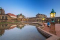 Beautiful architecture of the Zwinger palace in Dresden ad dusk, Saxony. Germany Royalty Free Stock Photo