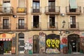 Beautiful architecturResidential apartment building with shops on the ground floor Barcelonae in the city centre of Barcelona Royalty Free Stock Photo