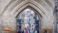 Beautiful archway in a bustling street in Bordeaux