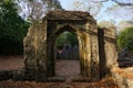 Beautiful archway in the Gedi ruins complex in Watamu