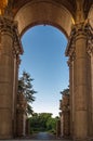 Beautiful archway in Palace of Fine Arts, San Francisco