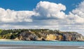 Beautiful area of Morgat with the sand beach and rocky coastline Royalty Free Stock Photo