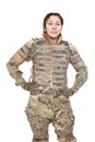 Beautiful army girl with rifle Royalty Free Stock Photo