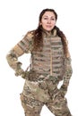 Beautiful army girl with rifle Royalty Free Stock Photo