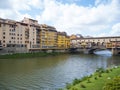 Beautiful Arno River and Ponte Vecchio Bridge in Florence Royalty Free Stock Photo