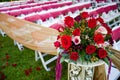 Flowers in a wedding aisle. Royalty Free Stock Photo