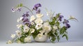 Decorative White Vase With Purple Flowers - Hasselblad H6d-400c Style