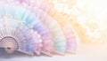 Elegant Pastel Hand Fans Collection, AI Generated