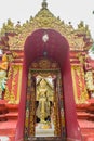 Beautiful art of Buddha image, religious places and religious objects in Myanmar mixed with Lanna style at Wat Ming Muang Buddhist