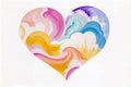 Beautiful art of colorful heart shape with clouds inside for valentine day background.